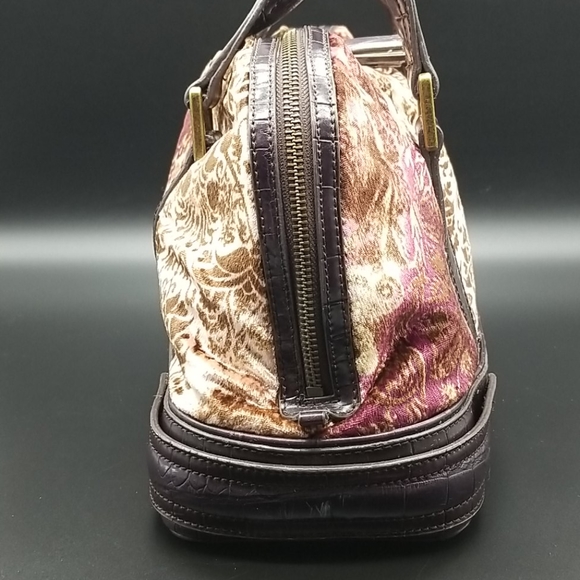 Liz Claiborne Velvety Velour Plum, Brown, Rose and Cream Shoulder Bag - Picture 2 of 16